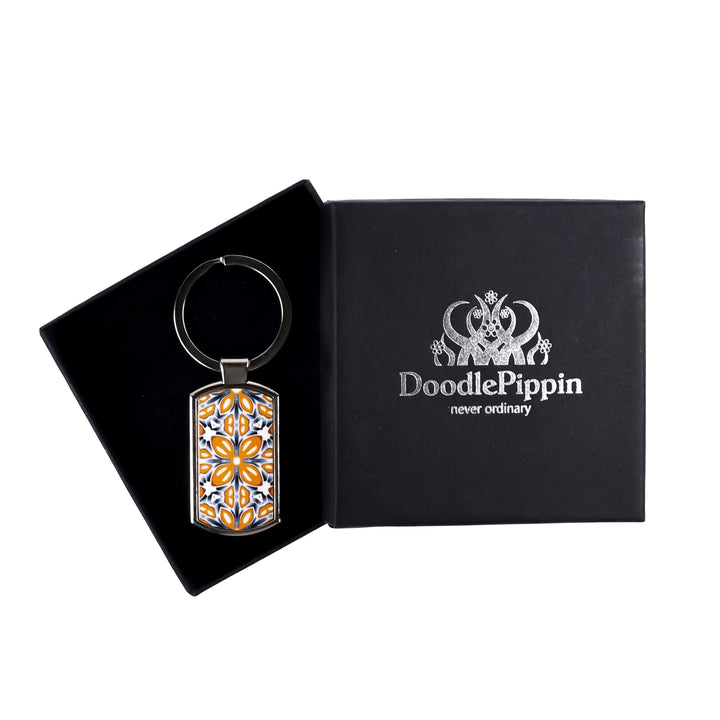 SALE - Orange Fox Flower Millefiori Keyring