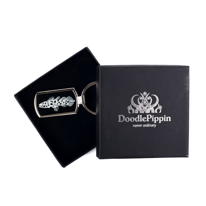 SALE - Black/Silver Fish Keyring