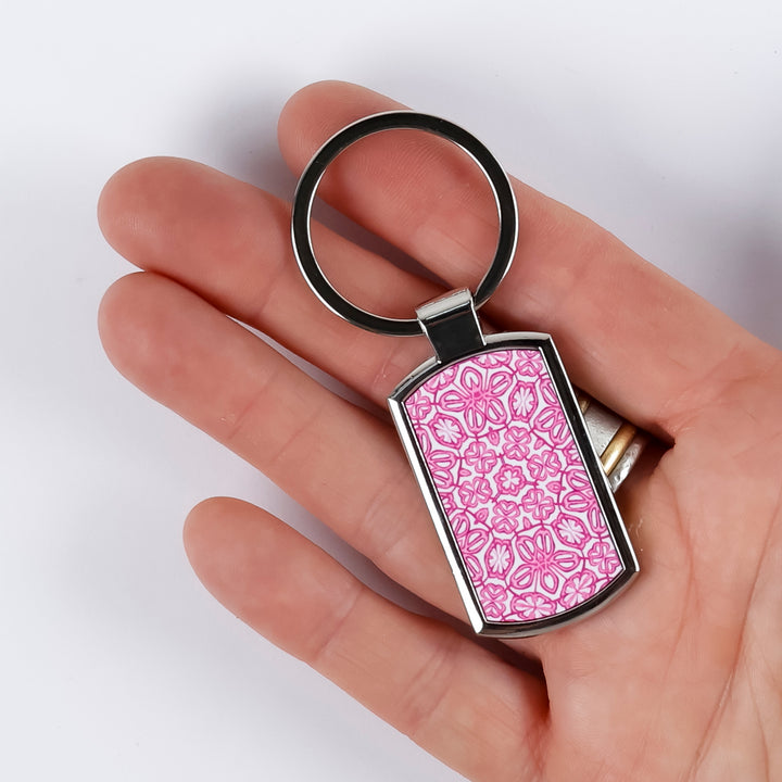 Pink Turkish Flower design Keyring