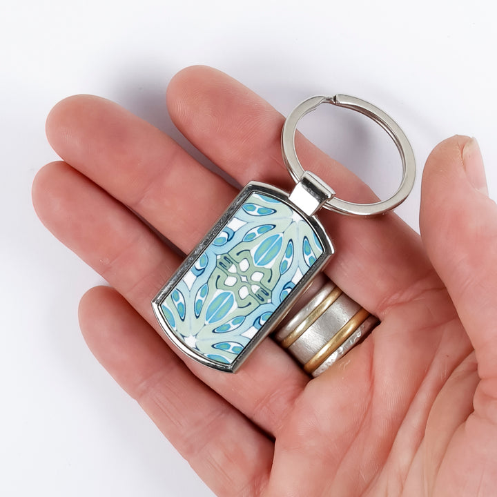 SALE - "Suzanne" design - blue/grey millefiori keyring