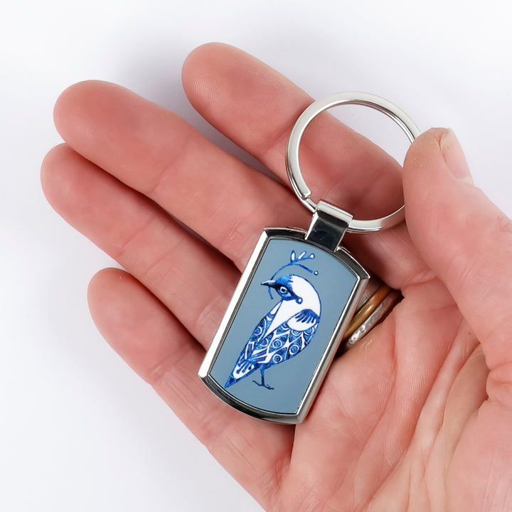 SALE - Lovebirds Keyring (blue/grey)