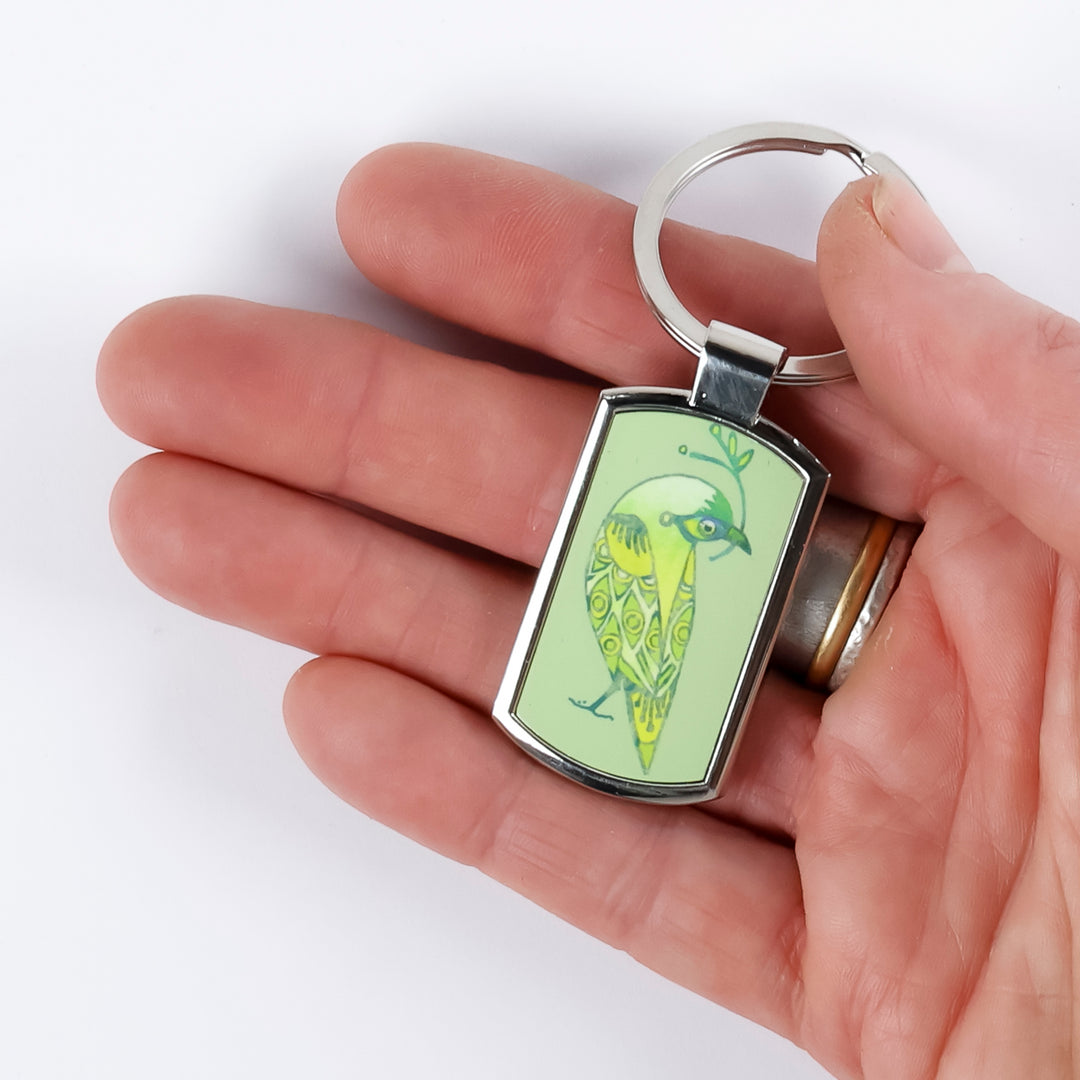 SALE - Lovebirds Keyring (green)