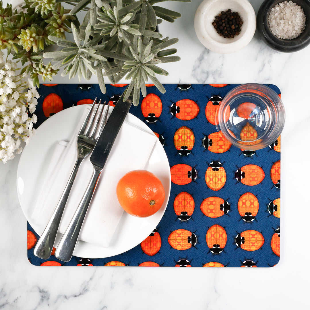 SALE - Pair of Melamine Placemats - Ladybird Design