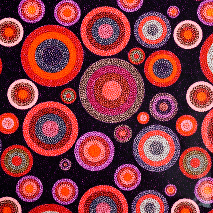 SALE - Single Cork Placemat - Black Pink Red Starry Night design
