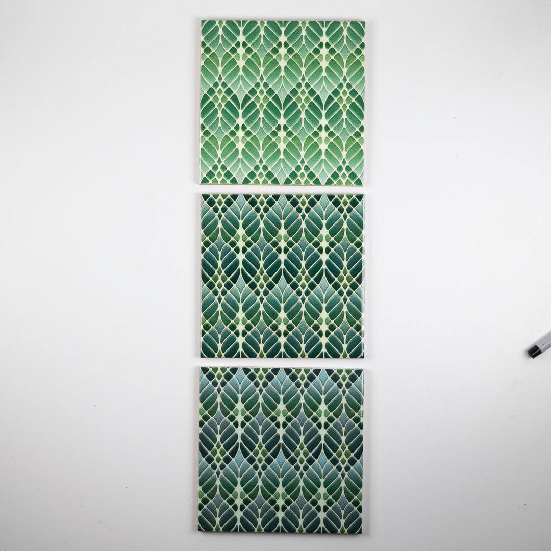 SALE SET of 3 x 15cm Interwoven Tree tiles - three different colourways