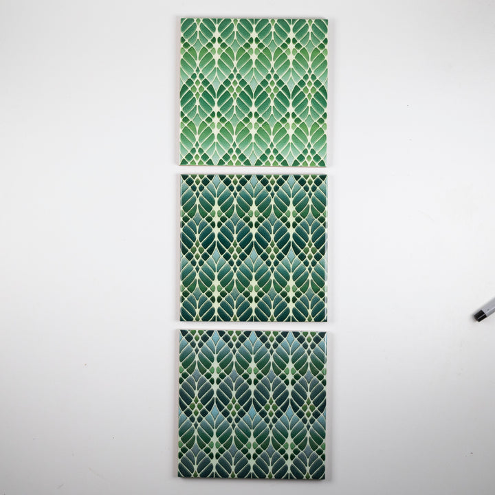 SALE SET of 3 x 15cm Interwoven Tree tiles - three different colourways