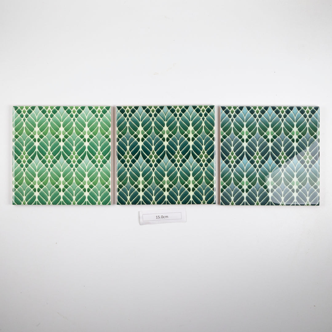 SALE SET of 3 x 15cm Interwoven Tree tiles - three different colourways