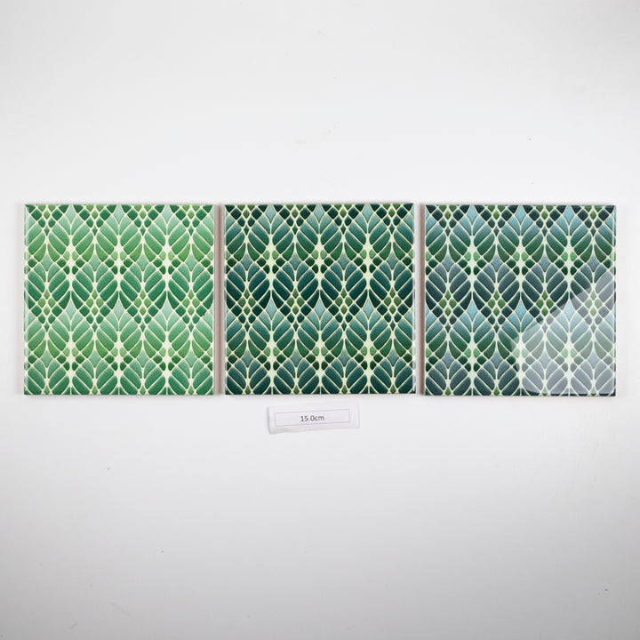 SALE SET of 3 x 15cm Interwoven Tree tiles - three different colourways