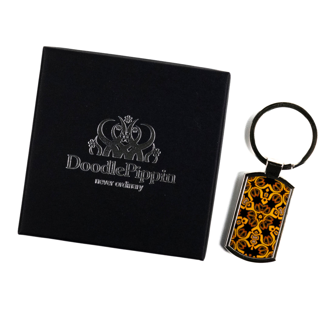 SALE - Black/Gold Millefiori Keyring