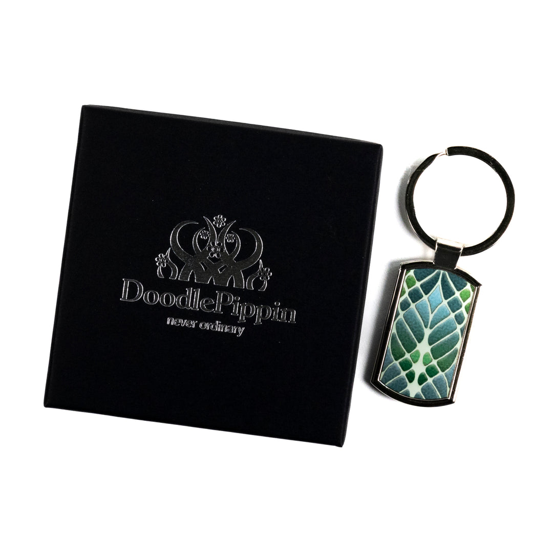 SALE - Interwoven Trees Keyring - Muted Greens (large scale)
