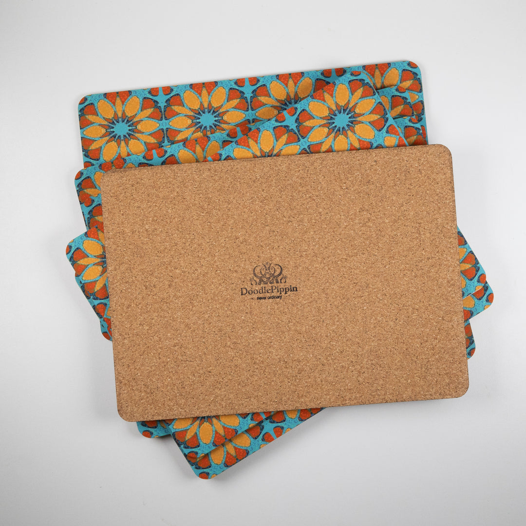SALE - Set of 6x Moroccan Flower Placemats