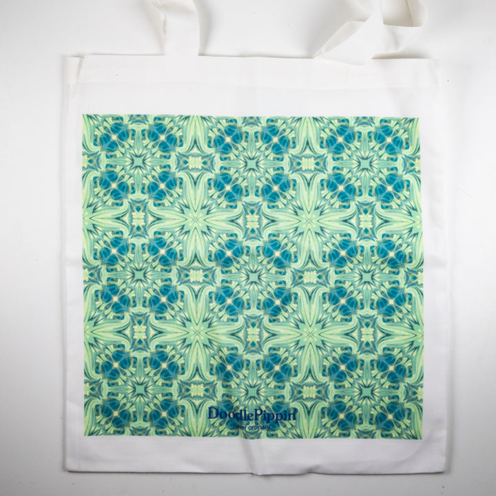 SALE Blue Vintage Bouquet Shopping Bag - Lightweight foldaway tote