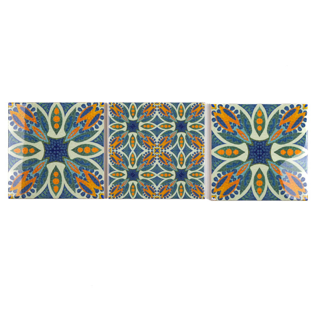 SALE SECOND - 3x 15cm Thistle Design prototype tiles