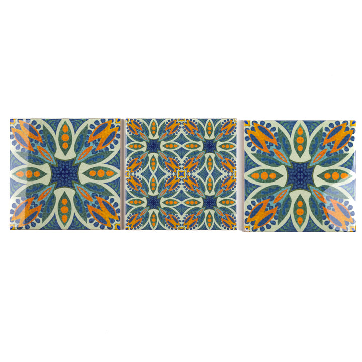 SALE SECOND - 3x 15cm Thistle Design prototype tiles