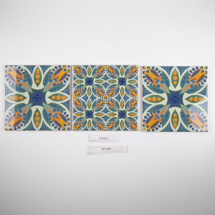 SALE SECOND - 3x 15cm Thistle Design prototype tiles
