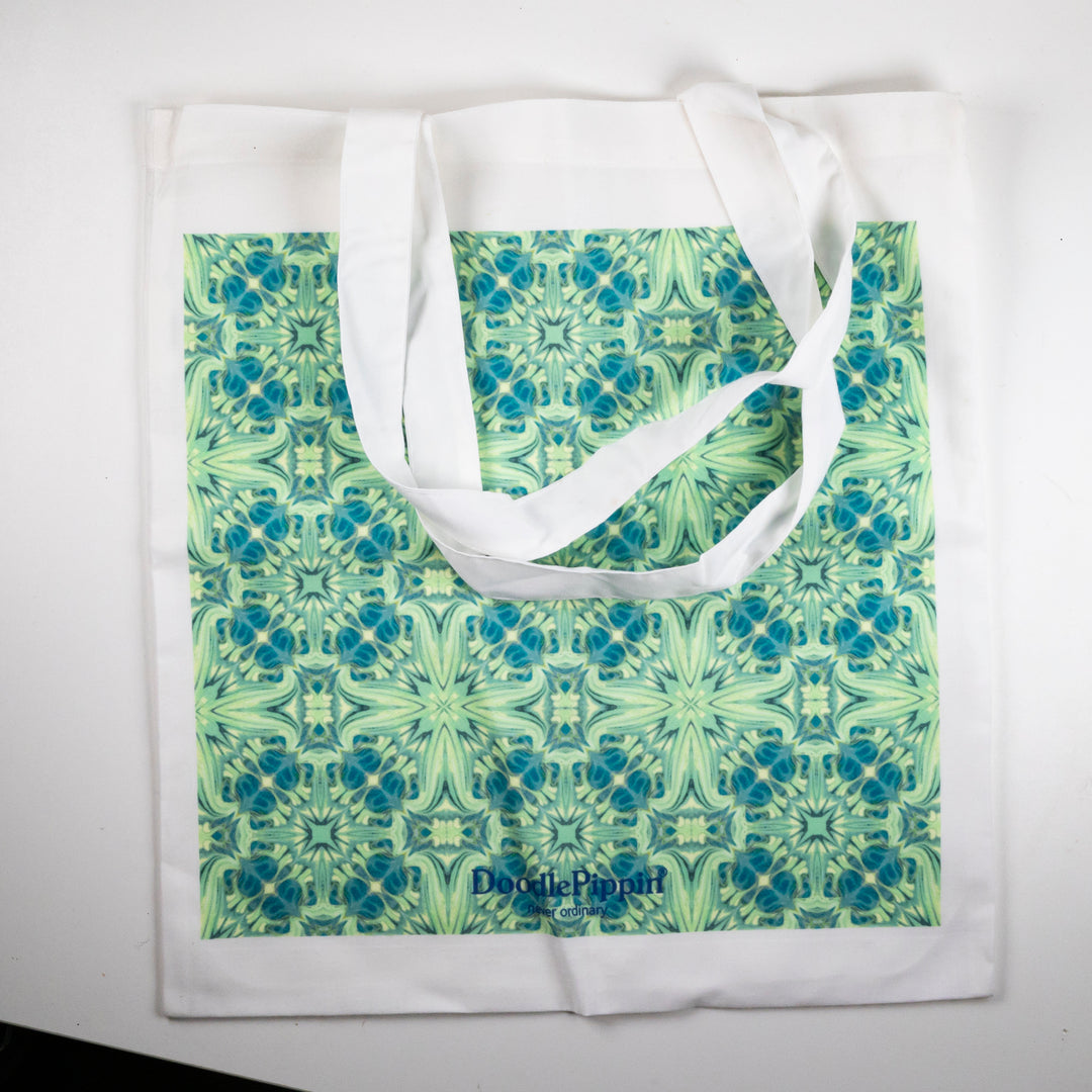SALE Blue Vintage Bouquet Shopping Bag - Lightweight foldaway tote