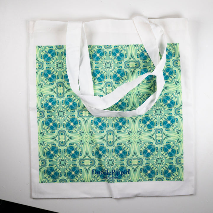 SALE Blue Vintage Bouquet Shopping Bag - Lightweight foldaway tote