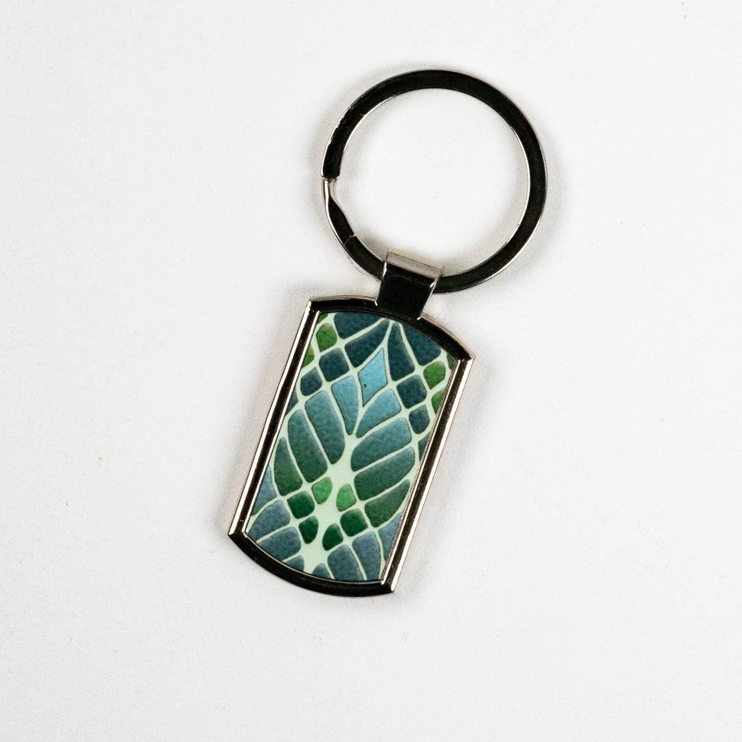 SALE - Interwoven Trees Keyring - Muted Greens (large scale)