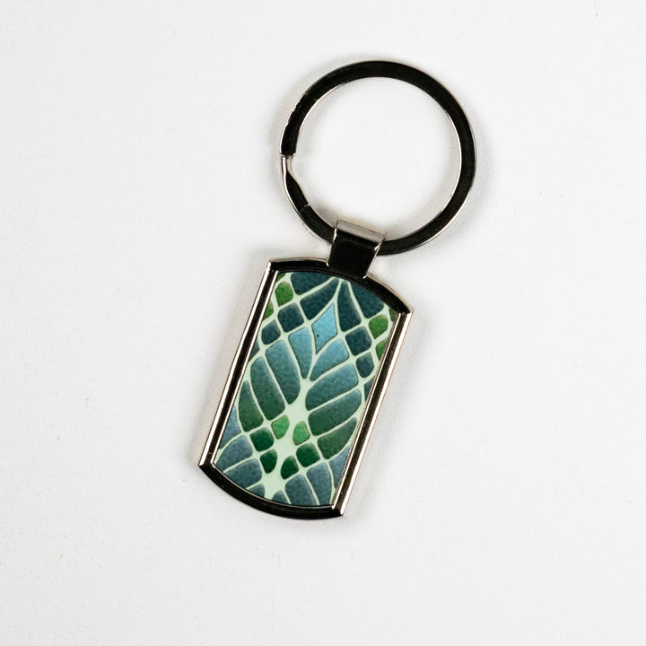 SALE - Interwoven Trees Keyring - Muted Greens (large scale)