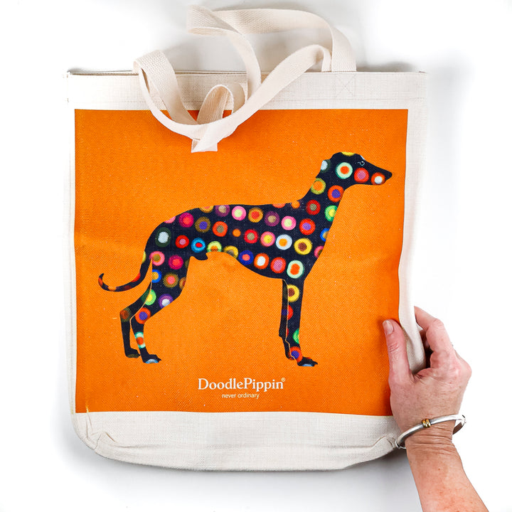 SALE Slight Second - Spotty Greyhound Canvas Tote Bag