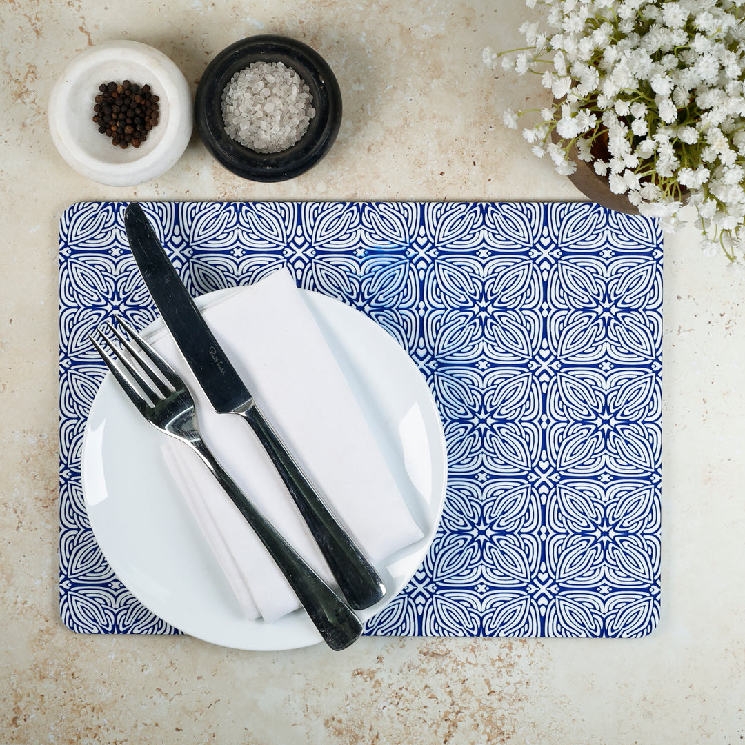 SALE SECONDS - 3x Cork Placemats - Blue Celtic Design