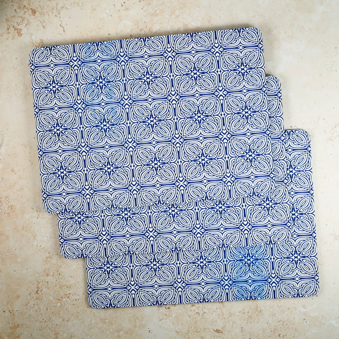 SALE SECONDS - 3x Cork Placemats - Blue Celtic Design