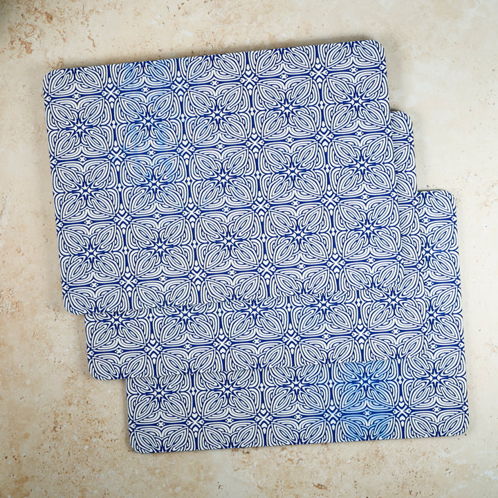 SALE SECONDS - 3x Cork Placemats - Blue Celtic Design