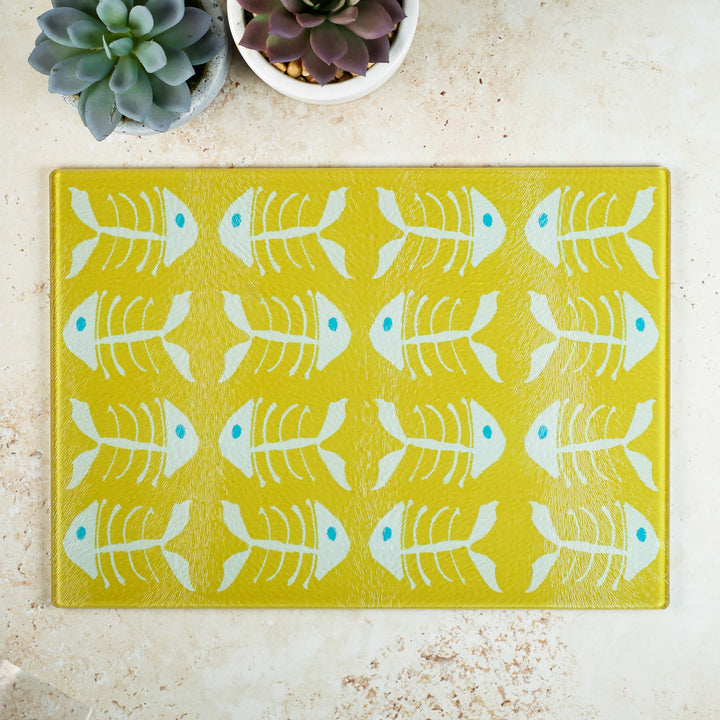 SALE: Yellow Bonefish Chopping Board - Small/Textured