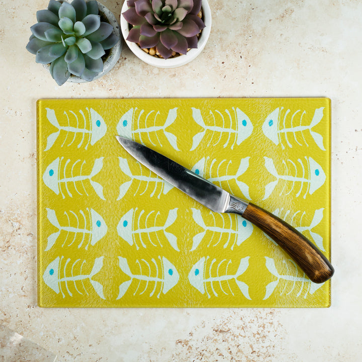 SALE: Yellow Bonefish Chopping Board - Small/Textured