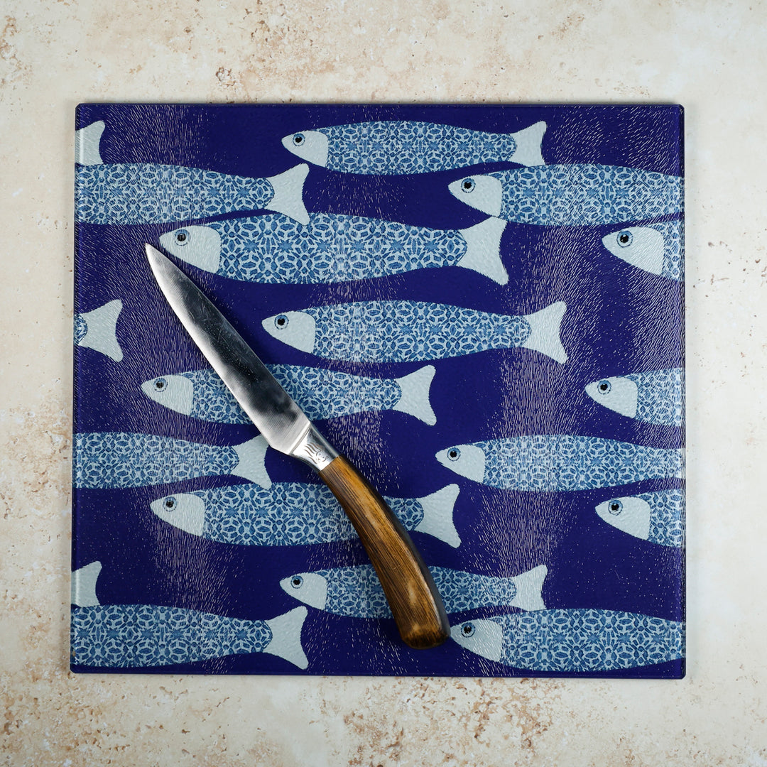 SALE - Navy Blue Ocean Shoal Chopping Board - Medium/Textured