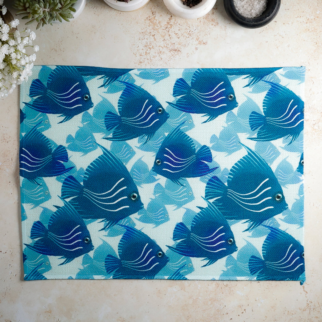 Angel Fish Shoal Fabric Placemat
