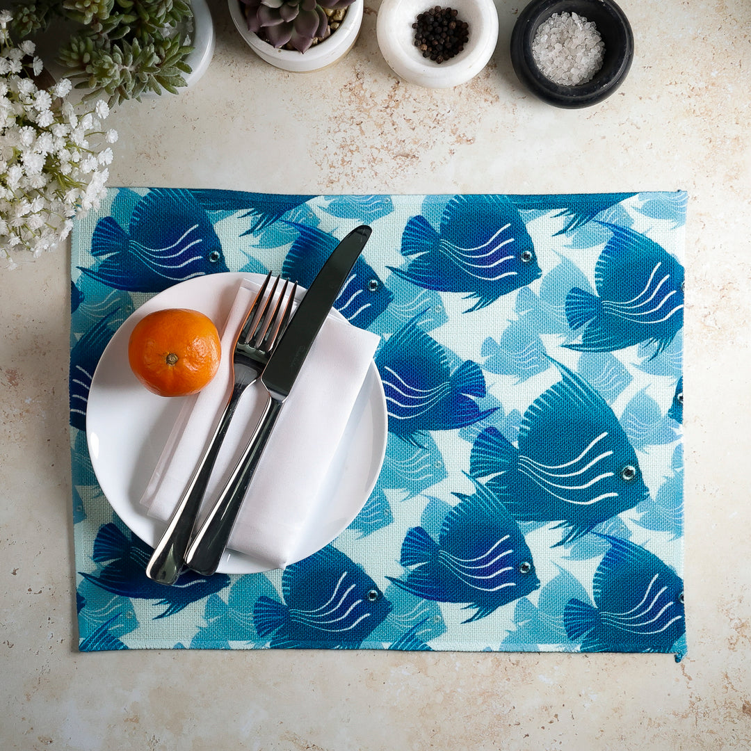 Angel Fish Shoal Fabric Placemat