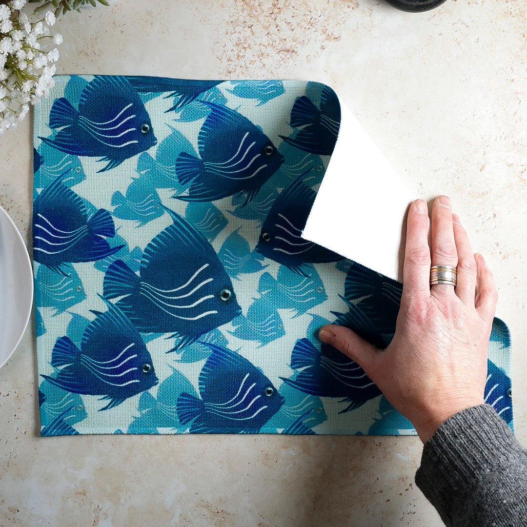 Angel Fish Shoal Fabric Placemat