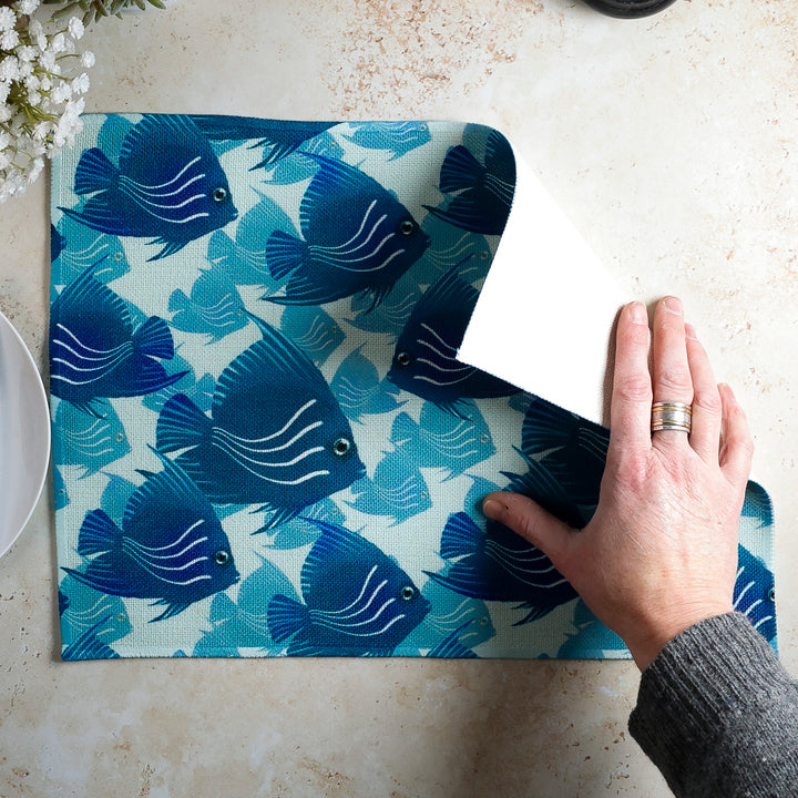 Angel Fish Shoal Fabric Placemat