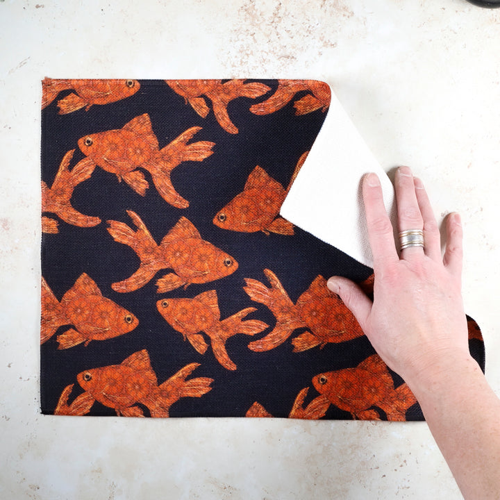 Goldfish on Black -  Fabric Placemat