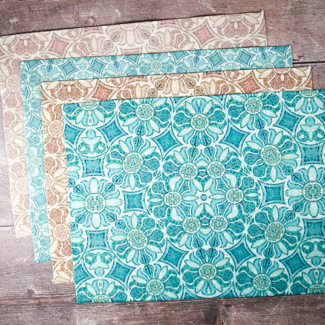 SALE SET OF FOUR - Pomegranate Design Fabric Placemats
