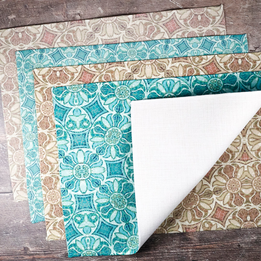 SALE SET OF FOUR - Pomegranate Design Fabric Placemats