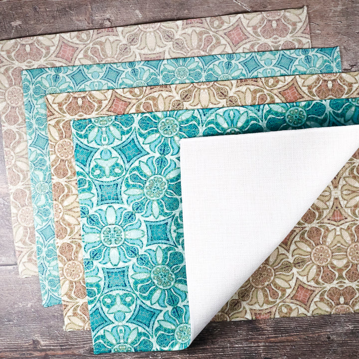 SALE SET OF FOUR - Pomegranate Design Fabric Placemats