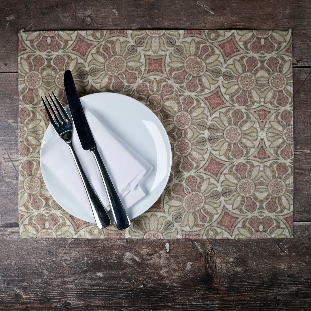 SALE SET OF FOUR - Pomegranate Design Fabric Placemats