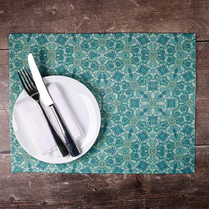 SALE SET OF FOUR - Pomegranate Design Fabric Placemats