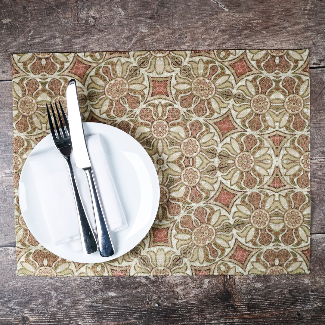 SALE SET OF FOUR - Pomegranate Design Fabric Placemats