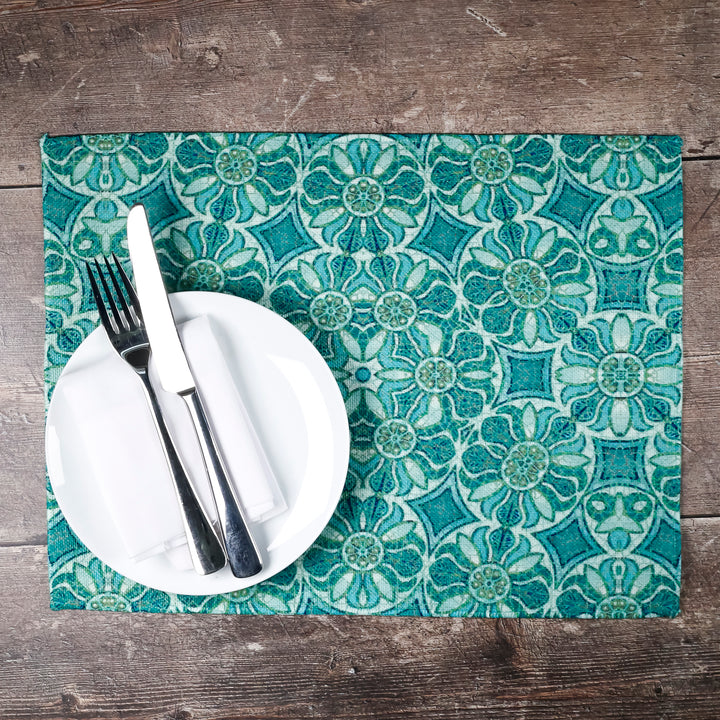 SALE SET OF FOUR - Pomegranate Design Fabric Placemats