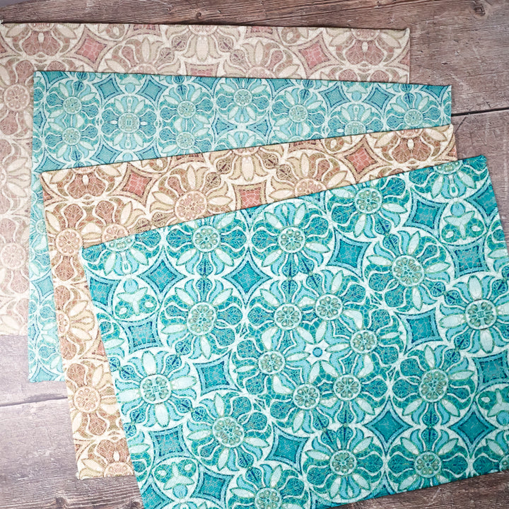 SALE SET OF FOUR - Pomegranate Design Fabric Placemats