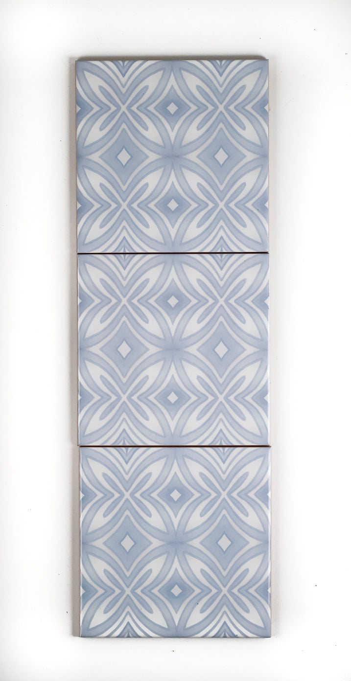 SALE : Set of 3x Pale Blue Star Tiles (10.8cm)