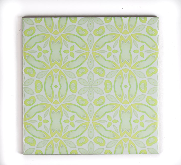 SALE SET - 4x 15cm Apple Tree - Bright Green/Yellow Tiles