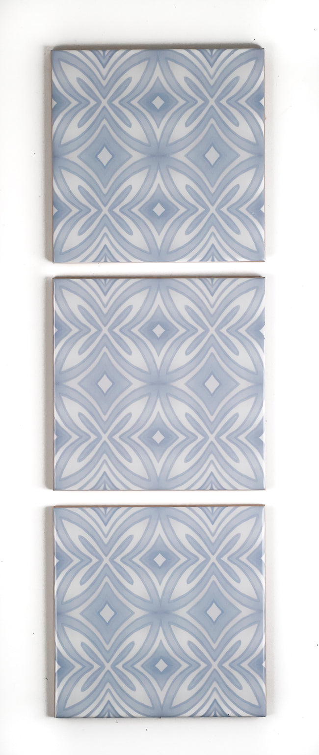 SALE : Set of 3x Pale Blue Star Tiles (10.8cm)