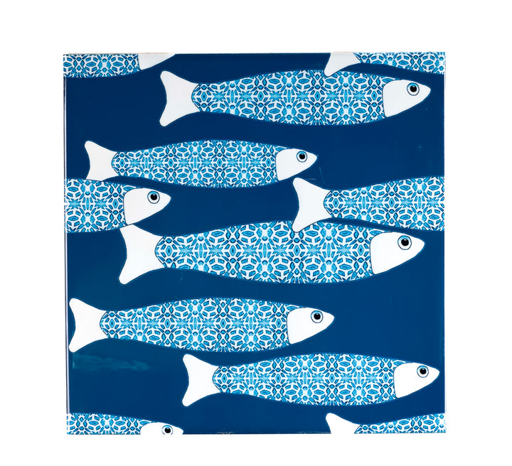 SALE SECONDS: Set of 4 x 20cm tiles - Mixed Fish designs