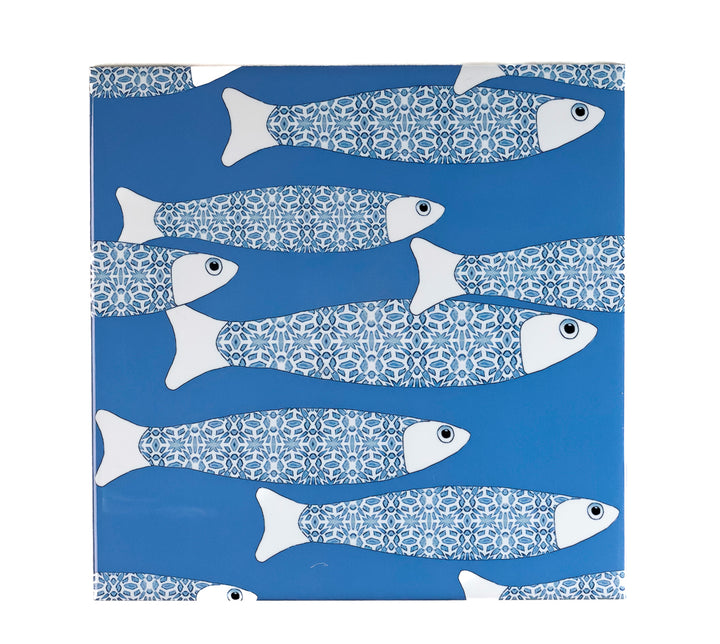 SALE SECONDS: Set of 4 x 20cm tiles - Mixed Fish designs