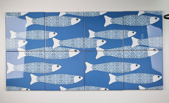 SALE SET of 8x 15.2cm (6in)-  Mid blue Ocean Shoal