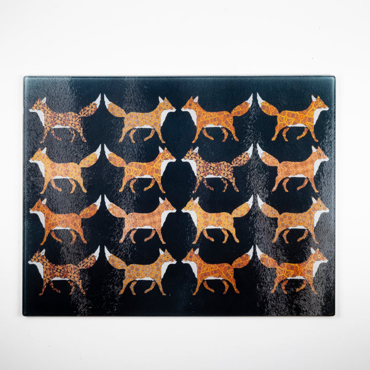 SALE SECOND - Large rectangular Red Foxes Worktop Protector (textured)